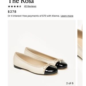 M Gemi The Rosa Black/Ercu Cap Toe Ballet Flats Size 38.5 EU